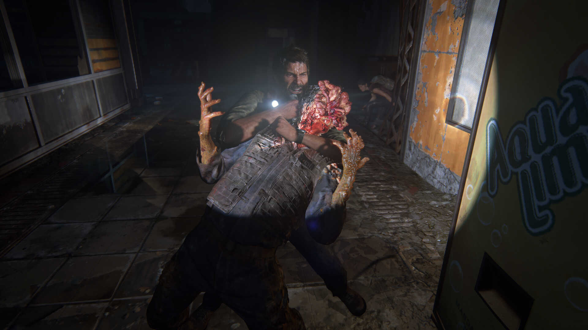 Joel kuristaa zombieta.