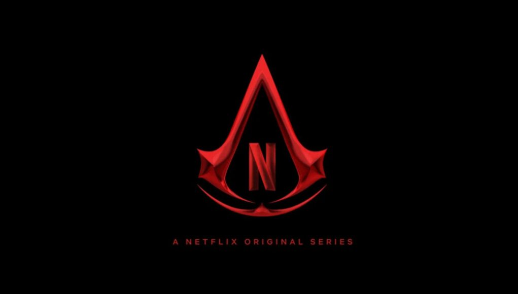 assassins-creed-netflix-sarja Assassin's Creed -pelisarjan logo yhdistettynä Netflixin logoon.