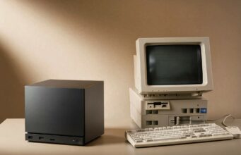 Onko halvempaa kasata Steam Machinen kaltainen peli-pc itse? Steam Machine ja IBM-tietokone vierekkäin studiokankaalla.