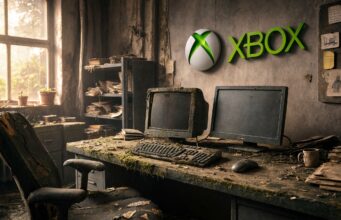 Microsoftilta irtisanottiin 37 vuotta uraa tehnyt veteraani, joka kehitti Xboxin taaksepäinyhteensopivuusohjelman Rappeutunut ja sammaloitunut toimistohuone, jossa on vanhentuneita tietokoneita työpöydällä ja seinällä on siisti, moderni Xbox-logo.