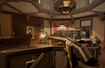 Rainbow Six Siege lupaa rikkauksia ja ylellisyyttä niille, jotka pysyvät pelissä GTA 6:n julkaisun aikoihin Ensimmäisen persoonan pelinäkymä sisätiloista, joissa pelaaja pitää kädessään futuristista asetta suojakilven takana sotilastoiminnan ja räjähdysten keskellä.