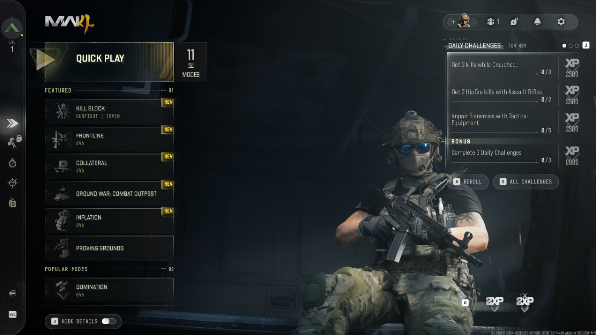 Call of Duty -pelin moninpelivalikko.